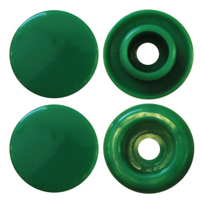 Capse plastic 12,4 mm, Finisaj lucios, 30 perechi, BabySnap - Verde