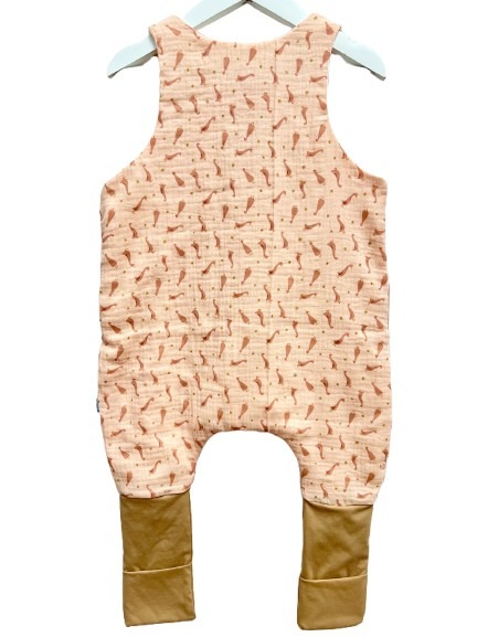 Sac de dormit cu piciorușe din muselină, Salmon Gosling - Fluffy Clouds - imagine 5