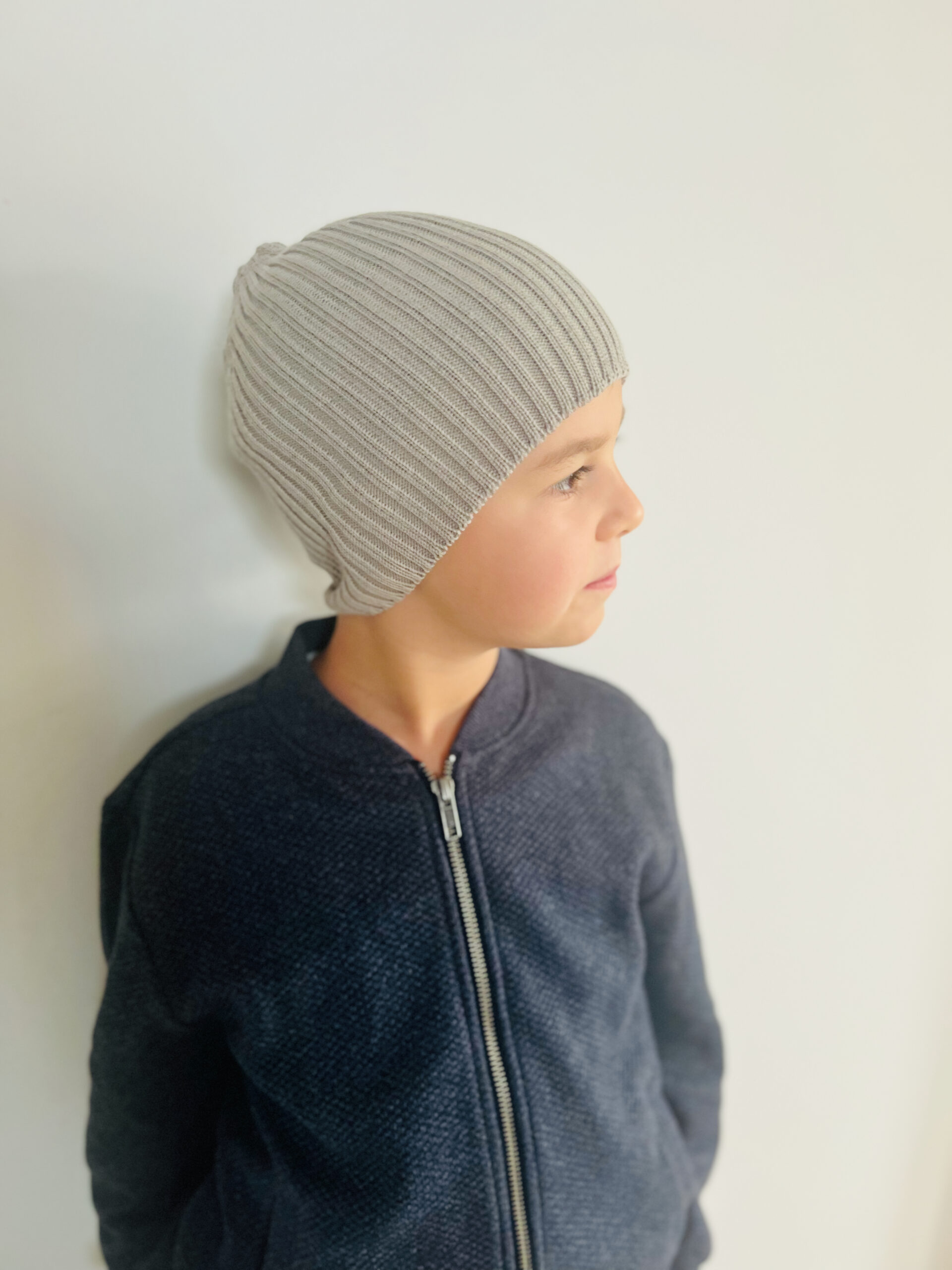 Căciula tricotată Merino, Light Grey