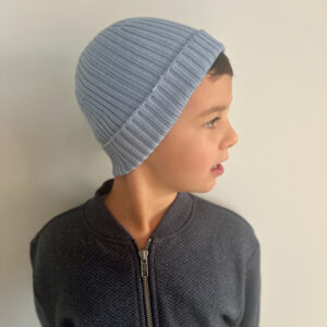 Căciula tricotată Merino, Denim Blue