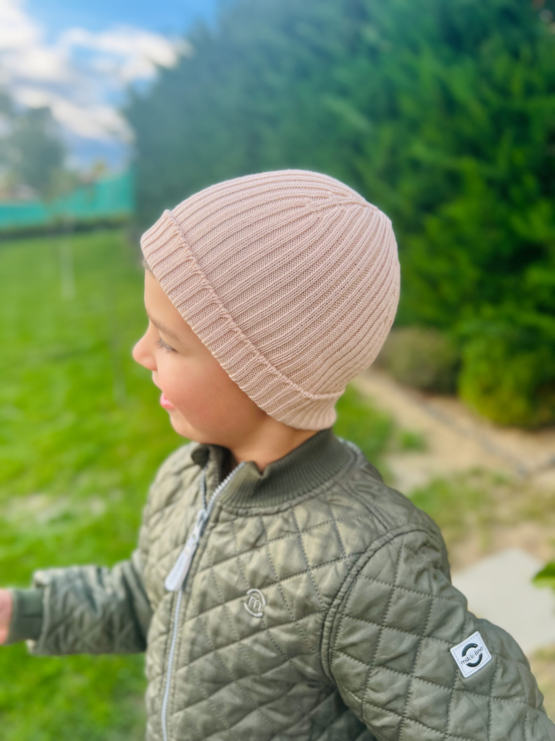 Căciula tricotată Merino, Powder - imagine 3